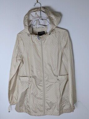 Jones New York Women's size Small Parka in a Pocket Windbreaker Jacket Beige